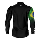 Camisa Brk Preta Bandeira do Brasil com Proteção Solar UV50 Envio Imediato