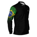 Camisa Brk Preta Bandeira do Brasil com Proteção Solar UV50 Envio Imediato