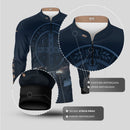 Camisa Agro Brk Azul Trator e São Bento com Proteção UV50  - Envio Imediato